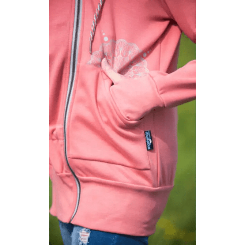 Angel Wings Babywearing Hoodie Coral Pink Babywearing Outerwear