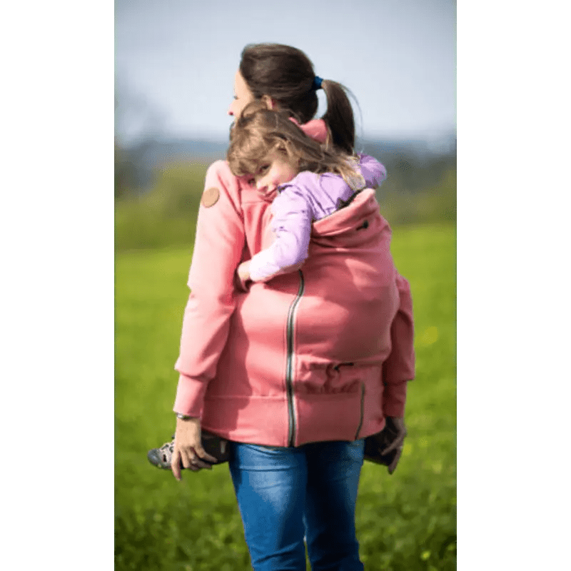 Angel Wings Babywearing Hoodie Coral Pink Babywearing Outerwear