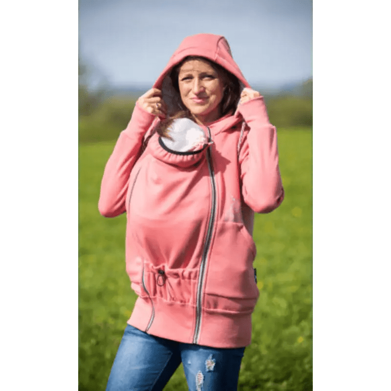Angel Wings Babywearing Hoodie Coral Pink Babywearing Outerwear