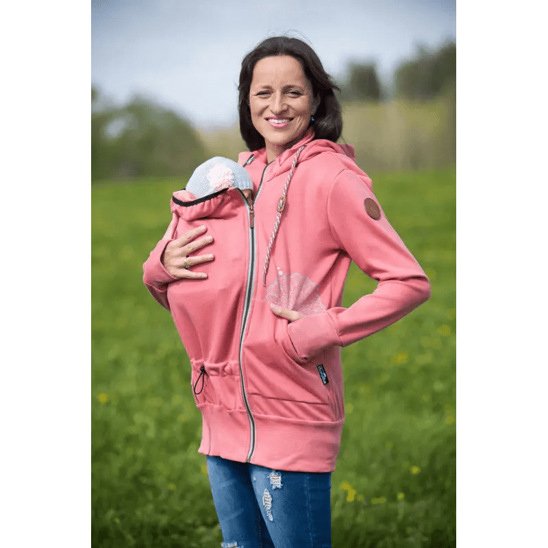 Angel Wings Babywearing Hoodie Coral Pink - Babywearing OuterwearLittle Zen One70189392