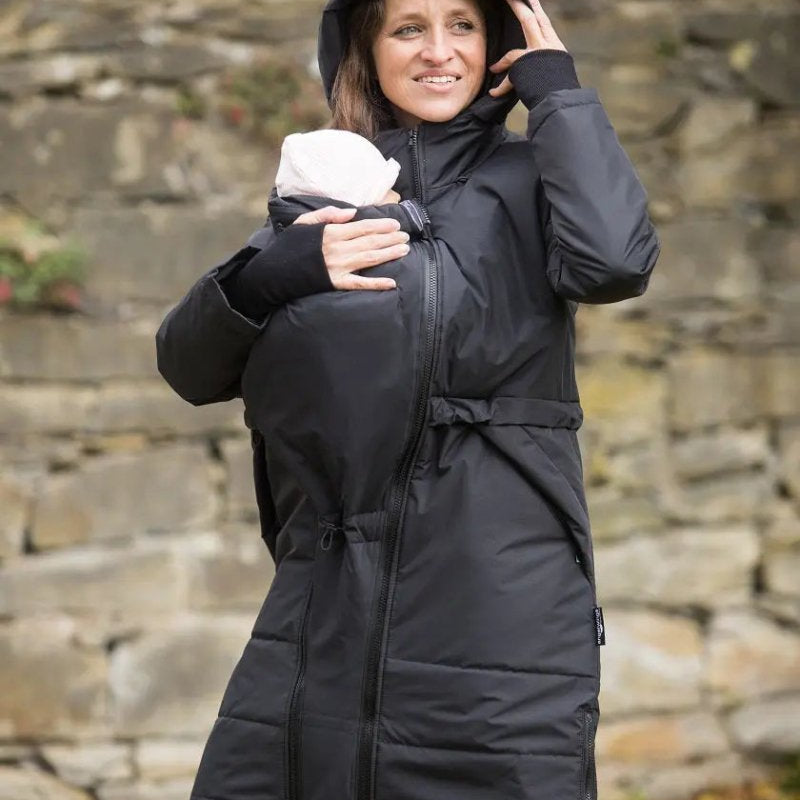 Angel Wings Babywearing Long Coat Black Babywearing Outerwear