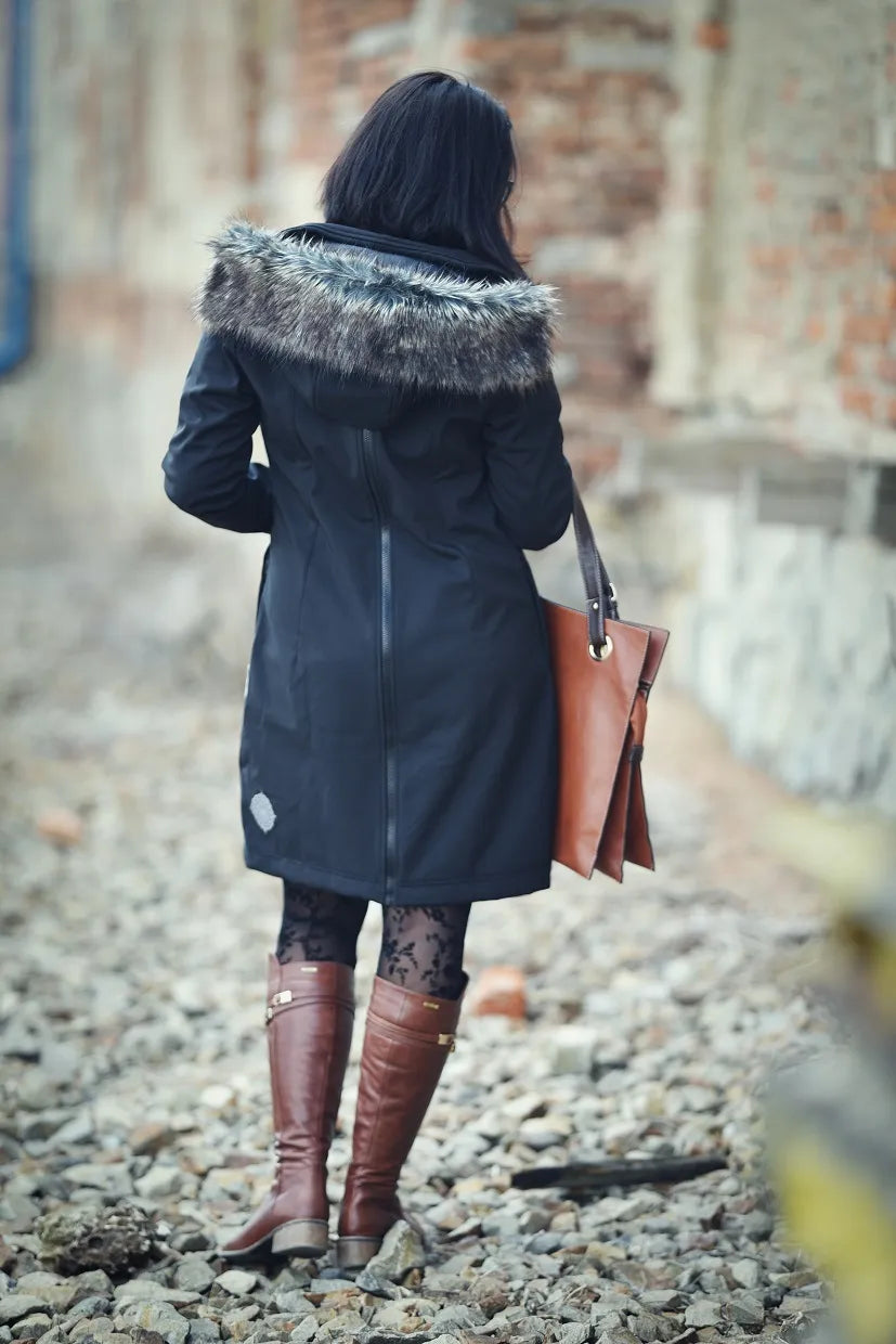 Angel Wings Babywearing Softshell Coat Black Angel Wings at Little Zen One