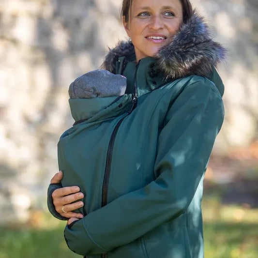 Angel Wings Babywearing Softshell Coat Green Babywearing Outerwear