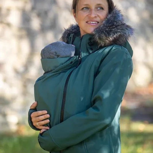 Angel Wings Babywearing Softshell Coat Green - Babywearing OuterwearLittle Zen One36753744