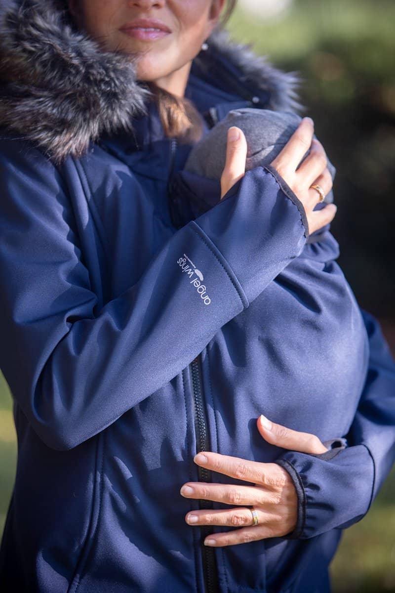 Angel Wings Babywearing Softshell Coat Navy Blue - Babywearing OuterwearLittle Zen One26988880