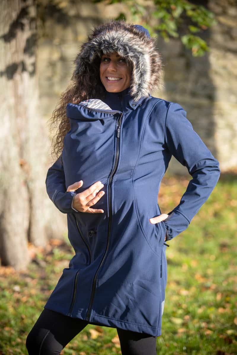 Angel Wings Babywearing Softshell Coat Navy Blue - Babywearing OuterwearLittle Zen One26988880
