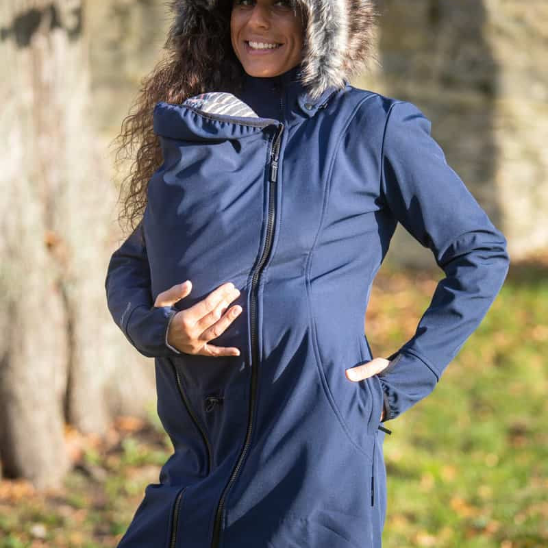 Angel Wings Babywearing Softshell Coat Navy Blue - Babywearing OuterwearLittle Zen One26988880