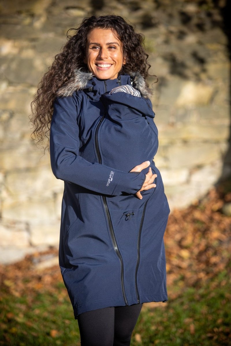 Angel Wings Babywearing Softshell Coat Navy Blue - Babywearing OuterwearLittle Zen One26988880