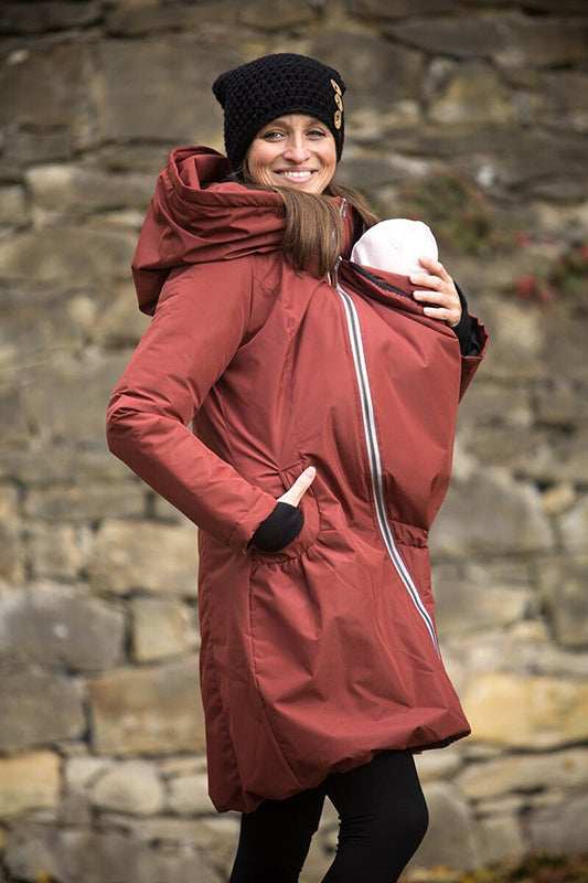 Angel Wings Babywearing Winter Coat Brick Angel Wings at Little Zen One