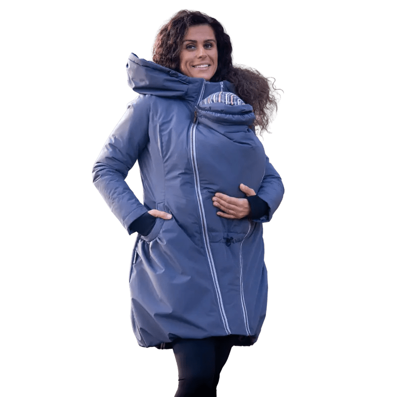 Angel Wings Babywearing Winter Coat Pewter Grey Babywearing Outerwear