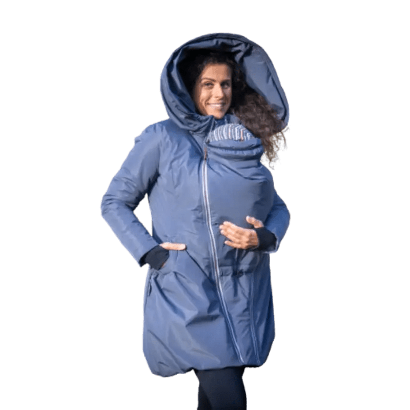 Angel Wings Babywearing Winter Coat Pewter Grey Babywearing Outerwear