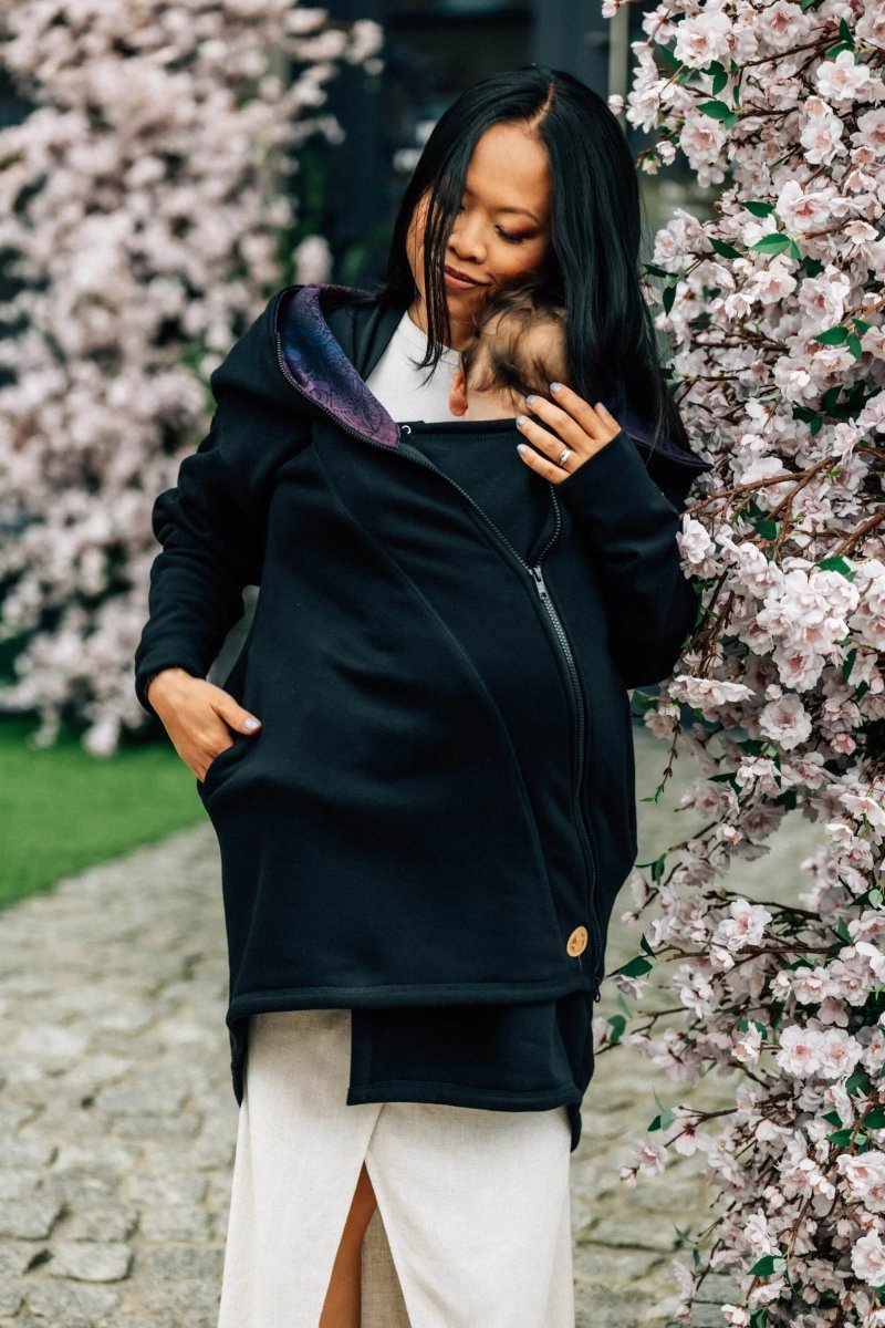 Babywearing Hoodie Wild Wine Bouquet