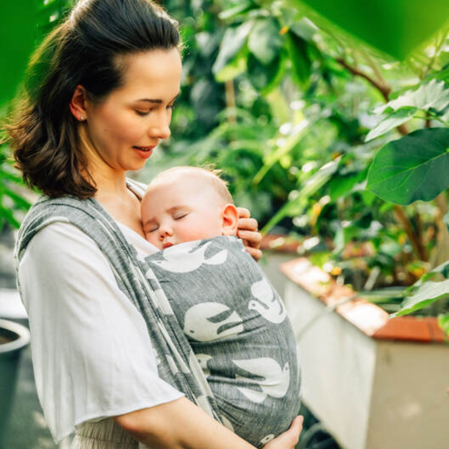 Birdy White Noise Woven Wrap by LennyLamb LennyLamb at Little Zen One