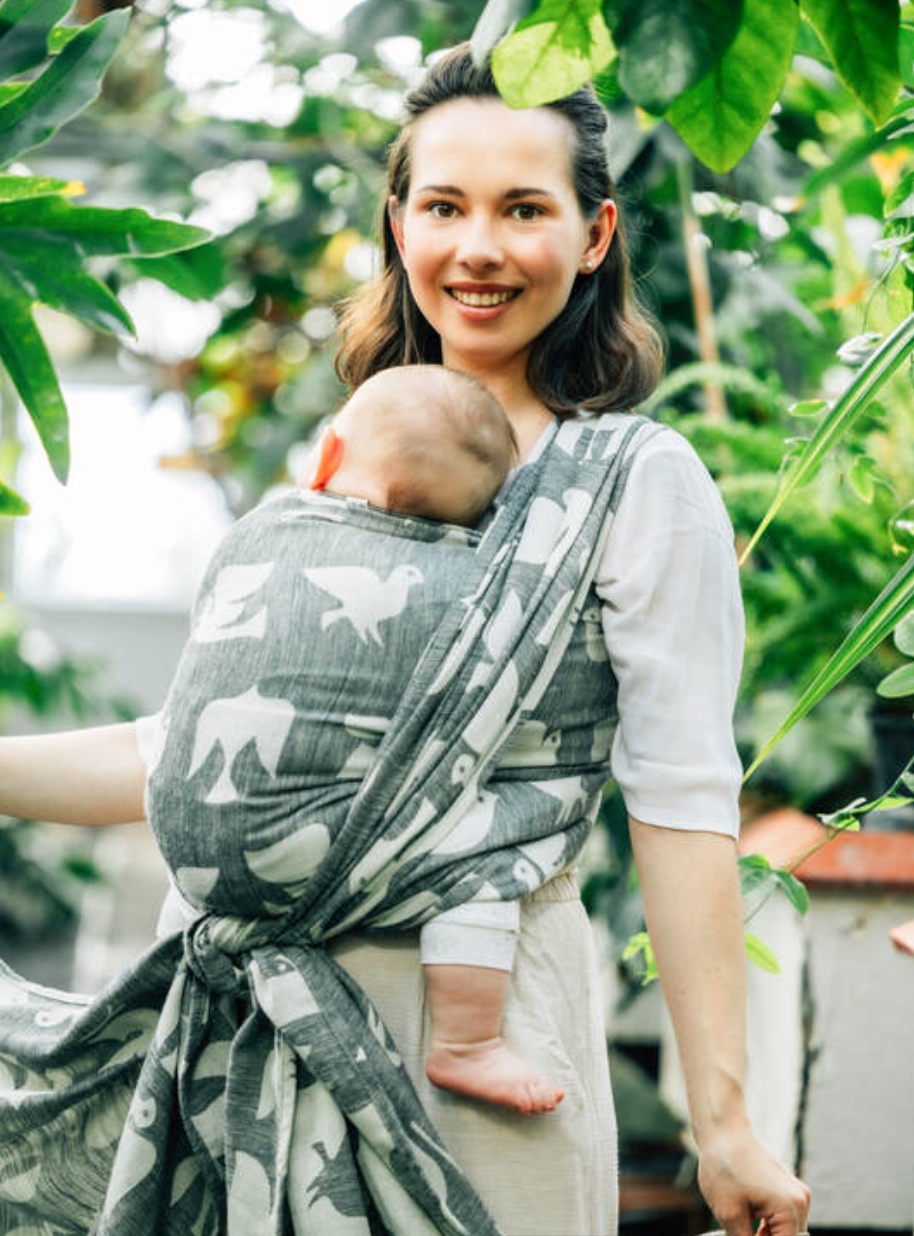 Birdy White Noise Woven Wrap by LennyLamb LennyLamb at Little Zen One