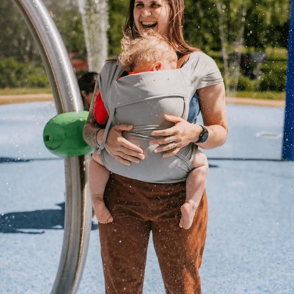 Broadway Grey Everyday Half Buckle Baby Carrier by Beachfront Baby Half Buckle