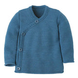 Disana Baby Jacket 100% Merino Wool Knit - Dusty Blue - Baby Carrier AccessoriesLittle Zen One4255796702119