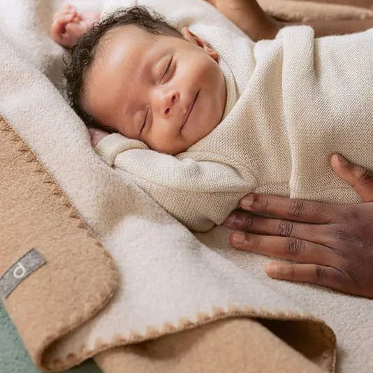 Disana Doubleface Boiled Wool Baby Blanket Caramel Natural Home Hobby