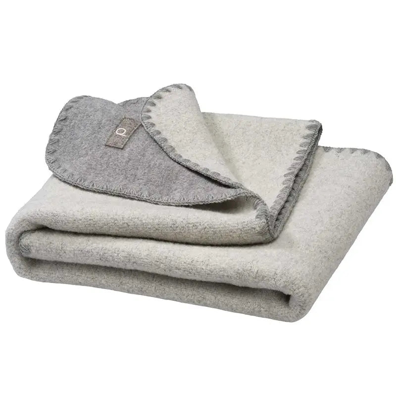 Disana Doubleface Boiled Wool Baby Blanket Grey Natural Home Hobby