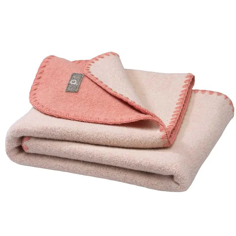Disana Doubleface Boiled Wool Baby Blanket Pink Natural Home Hobby