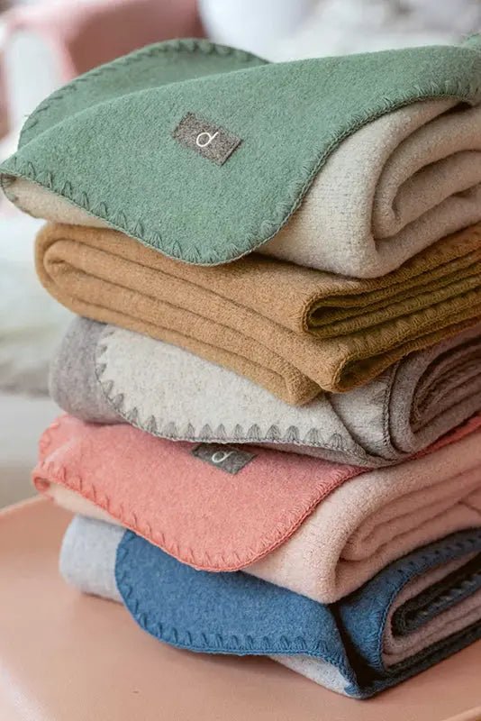 Disana Doubleface Boiled Wool Baby Blanket Pink Natural Home Hobby