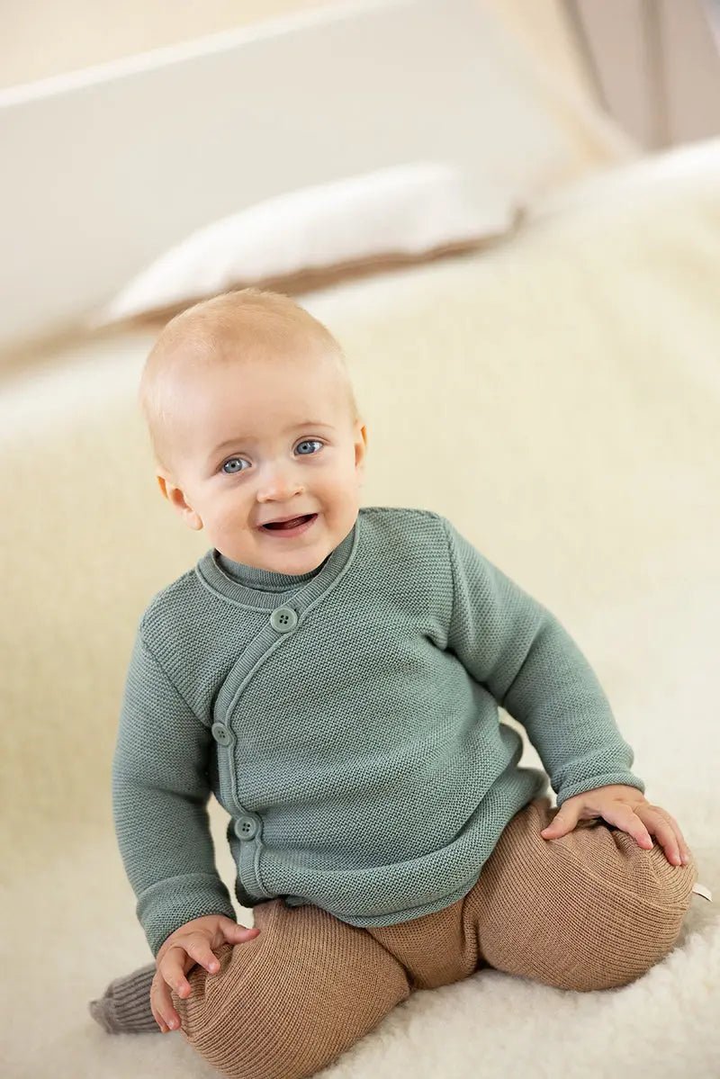 Disana Knit Wrap Cardigan Organic Merino Wool Jade Baby Carrier Accessories