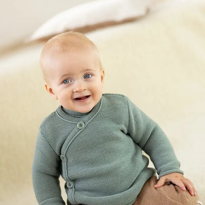 Disana Knit Wrap Cardigan Organic Merino Wool Jade Baby Carrier Accessories