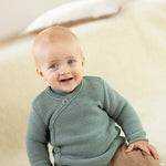 Disana Knit Wrap Cardigan Organic Merino Wool - Jade - Baby Carrier AccessoriesLittle Zen One4255796702225