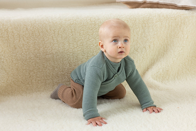 Disana Knit Wrap Cardigan Organic Merino Wool - Jade Disana at Little Zen One