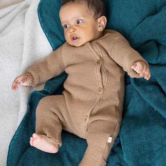 Disana Organic Merino Wool Knit Baby Coverall - Caramel - Baby Carrier AccessoriesLittle Zen One4250021656274