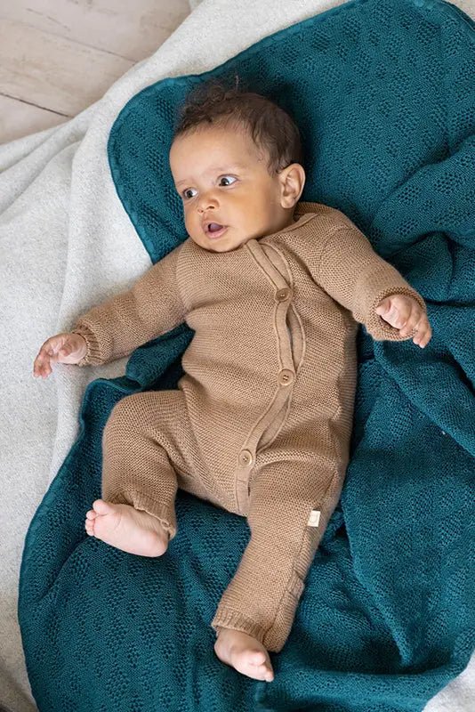 Disana Organic Merino Wool Knit Baby Coverall - Caramel - Baby Carrier AccessoriesLittle Zen One4250021656274