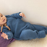 Disana Organic Merino Wool Knit Baby Coverall Dusty Blue Baby Carrier
