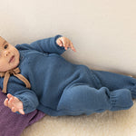Disana Organic Merino Wool Knit Baby Coverall - Dusty Blue Disana at Little Zen One