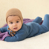Disana Organic Merino Wool Knit Baby Coverall - Dusty Blue Disana at Little Zen One