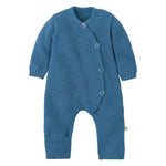 Disana Organic Merino Wool Knit Baby Coverall - Dusty Blue - Baby Carrier AccessoriesLittle Zen One4255796705561
