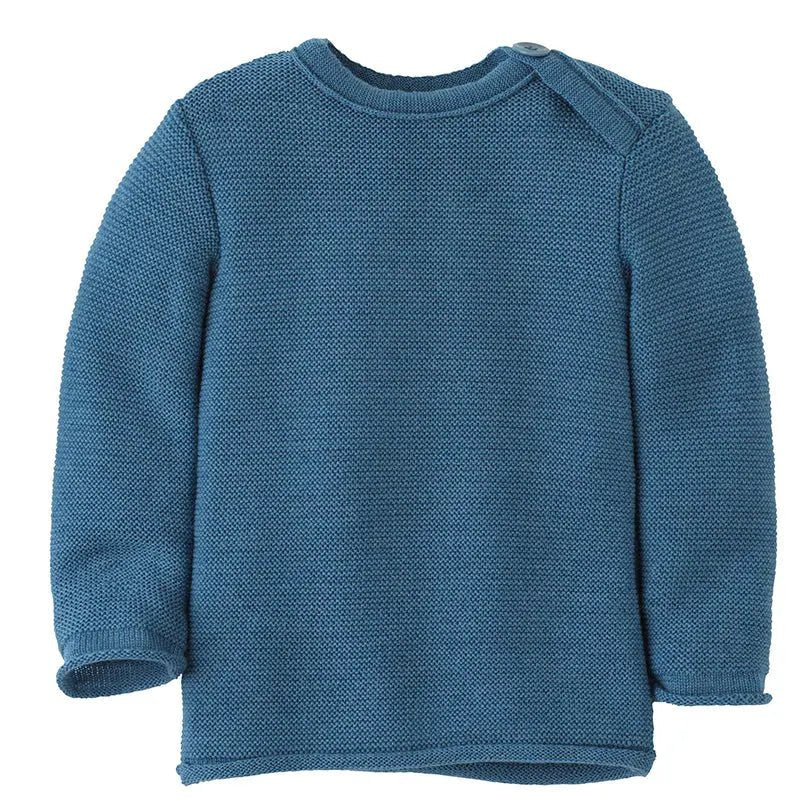Disana Organic Merino Wool Knit Sweater - Dusty Blue - Baby Carrier AccessoriesLittle Zen One4255796701198