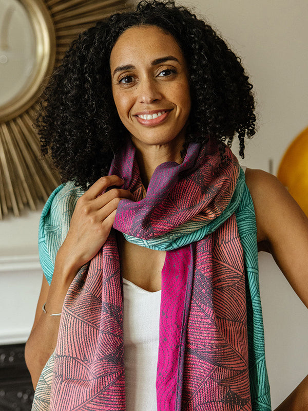 Fronds Paradise Shawl by Oscha Oscha at Little Zen One