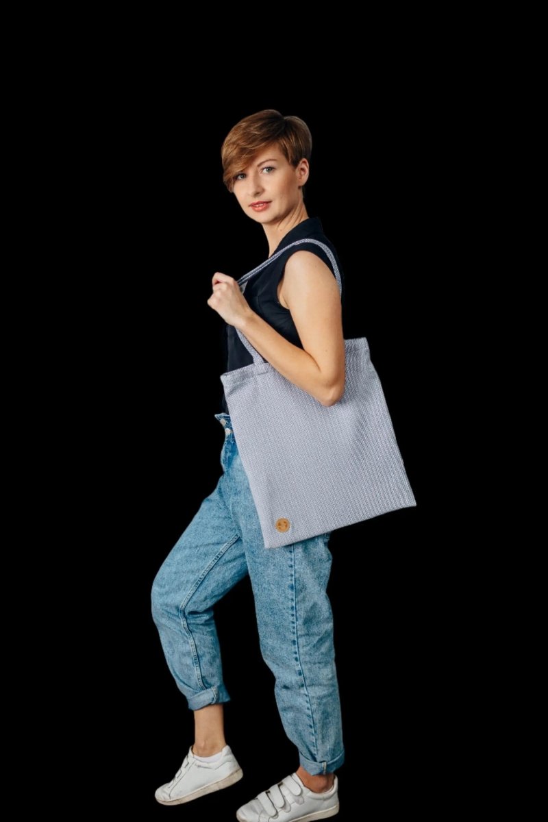 Grey Shopping Bag by LennyLamb Bags