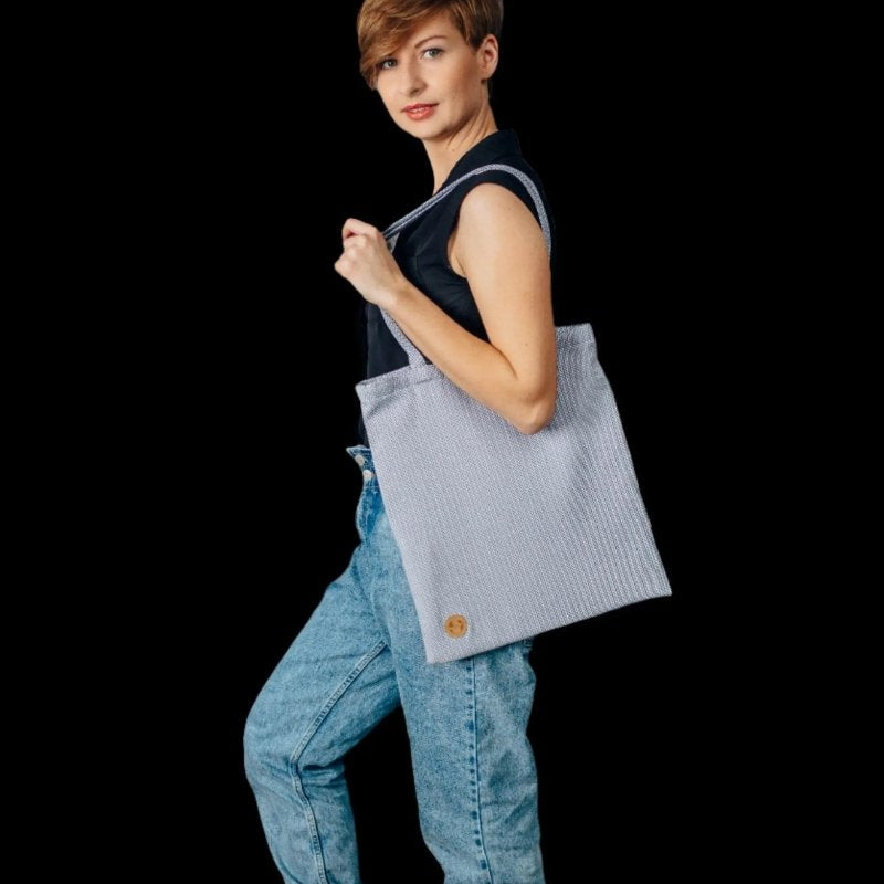 Grey Shopping Bag by LennyLamb Bags