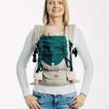 Herringbone Emerald Baby Carrier Hood