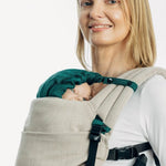 Herringbone Emerald Baby Carrier Hood
