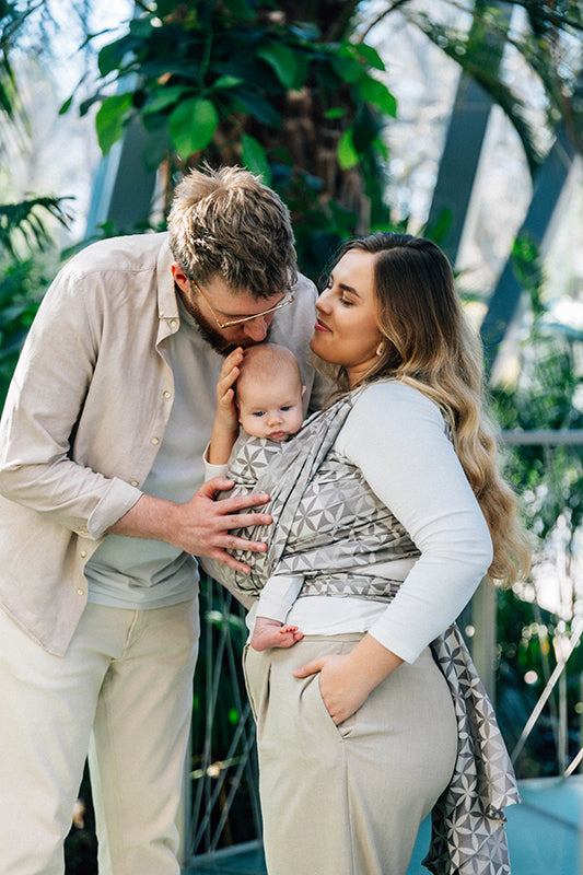 Hexaflowers Mirror Woven Wrap by LennyLamb LennyLamb at Little Zen One