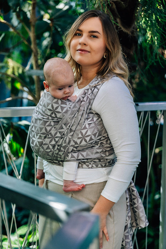 Hexaflowers Mirror Woven Wrap by LennyLamb LennyLamb at Little Zen One