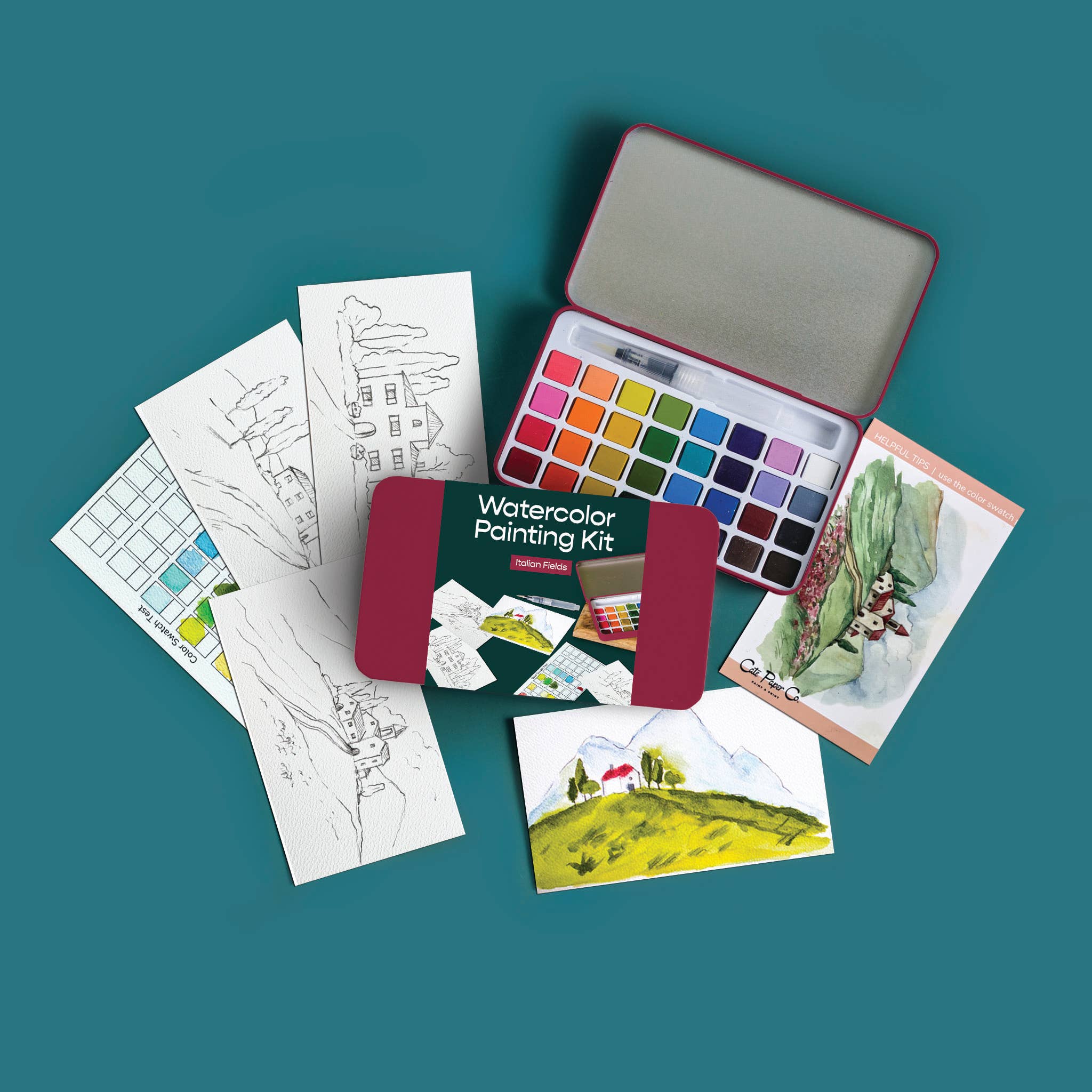 Italian Fields Watercolor Painting Kit Cate Paper Co. at Little Zen One