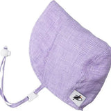Lavender Check Linen Infant and Toddler UPF50+ Sun Protection Bonnet - Baby Carrier AccessoriesLittle Zen One628185436607