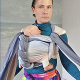 Lisca Opal Woven Wrap by Didymos, tying a front carry
