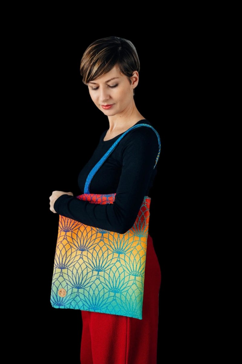 Lotus Rainbow Shopping Bag by LennyLamb Bags