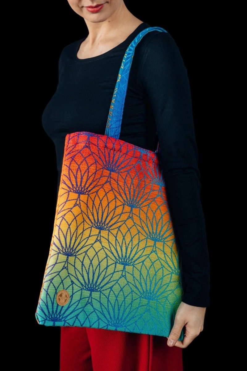 Lotus Rainbow Shopping Bag by LennyLamb Bags