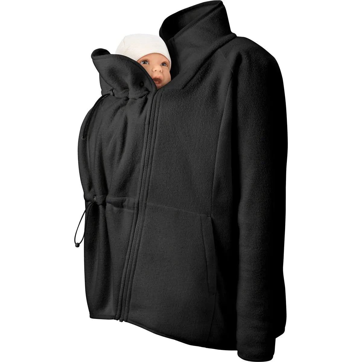 Mamalila Basel Black Fleece Maternity and Babywearing Jacket Babywearing