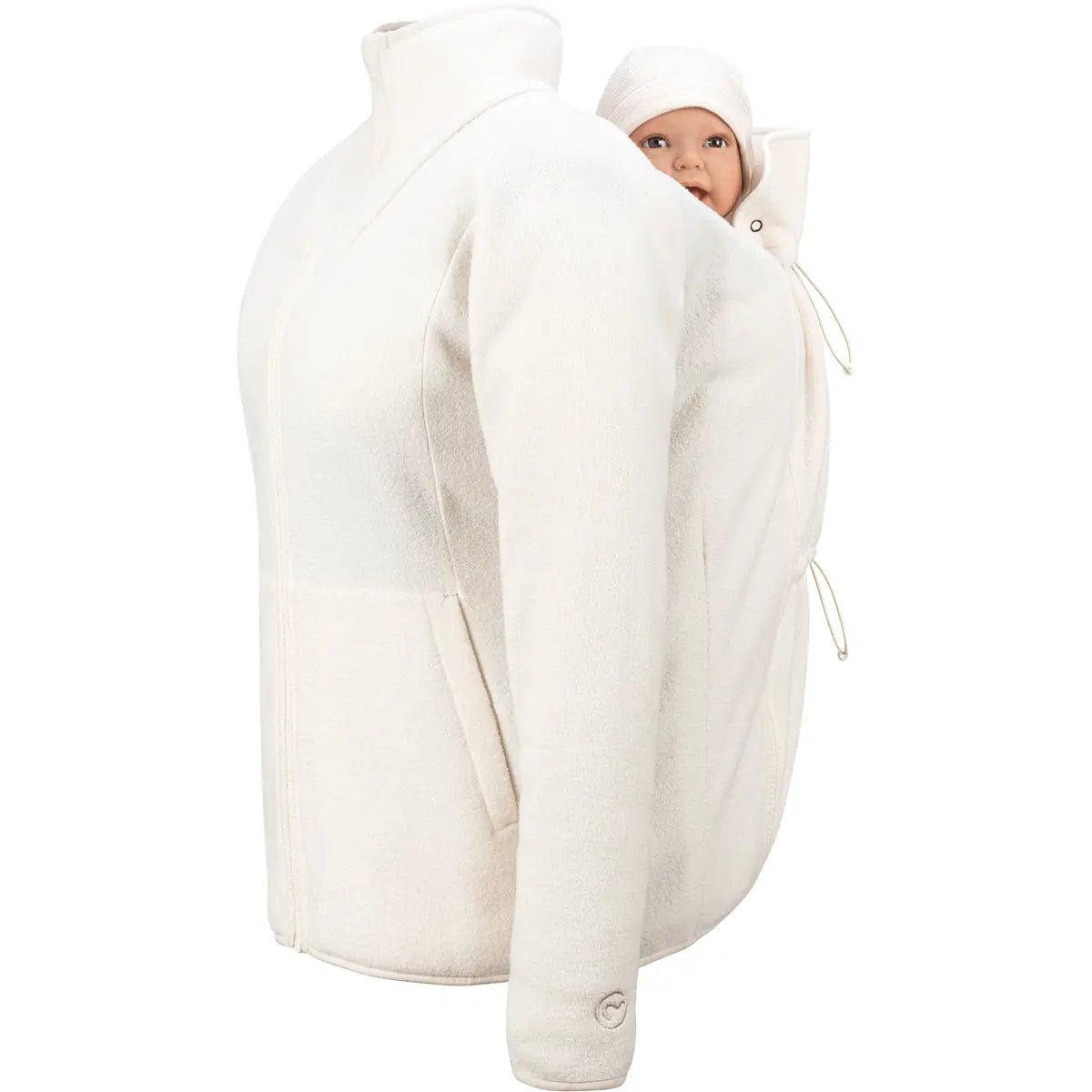 Mamalila Basel Off White Fleece Maternity and Babywearing Jacket Babywearing