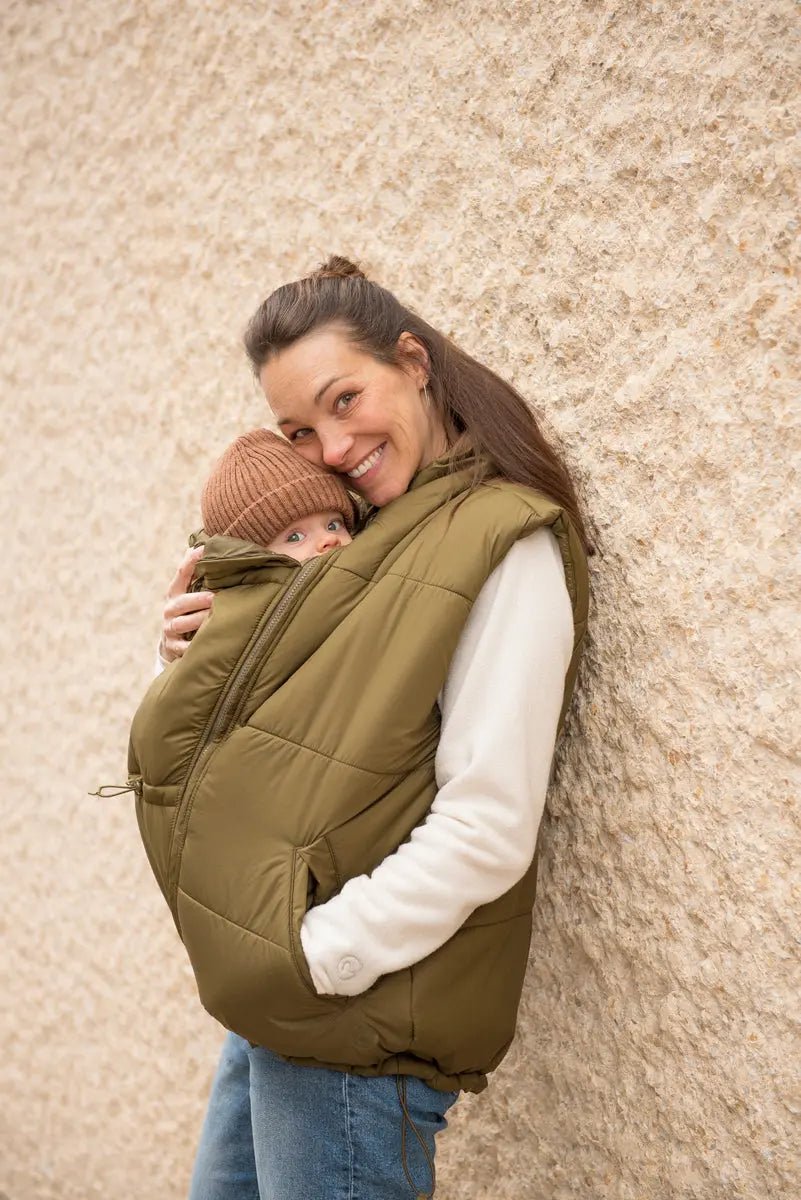 Mamalila Basel Off White Fleece Maternity and Babywearing Jacket Babywearing